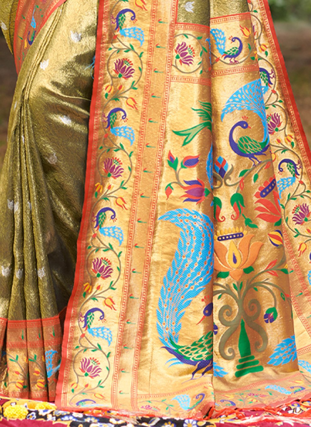 Traditional Saree Silk Green Weaving Saree