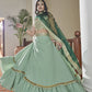 A Line Lehenga Silk Green Dori Work Lehenga Choli
