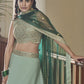 A Line Lehenga Silk Green Dori Work Lehenga Choli