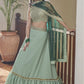 A Line Lehenga Silk Green Dori Work Lehenga Choli