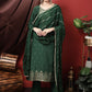 Straight Salwar Suit Silk Green Embroidered Salwar Kameez