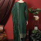 Straight Salwar Suit Silk Green Embroidered Salwar Kameez