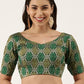 Designer Blouse Silk Green Print Blouse