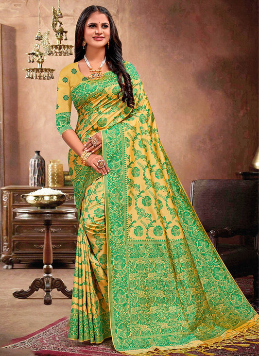 Classic Silk Green Weaving Saree