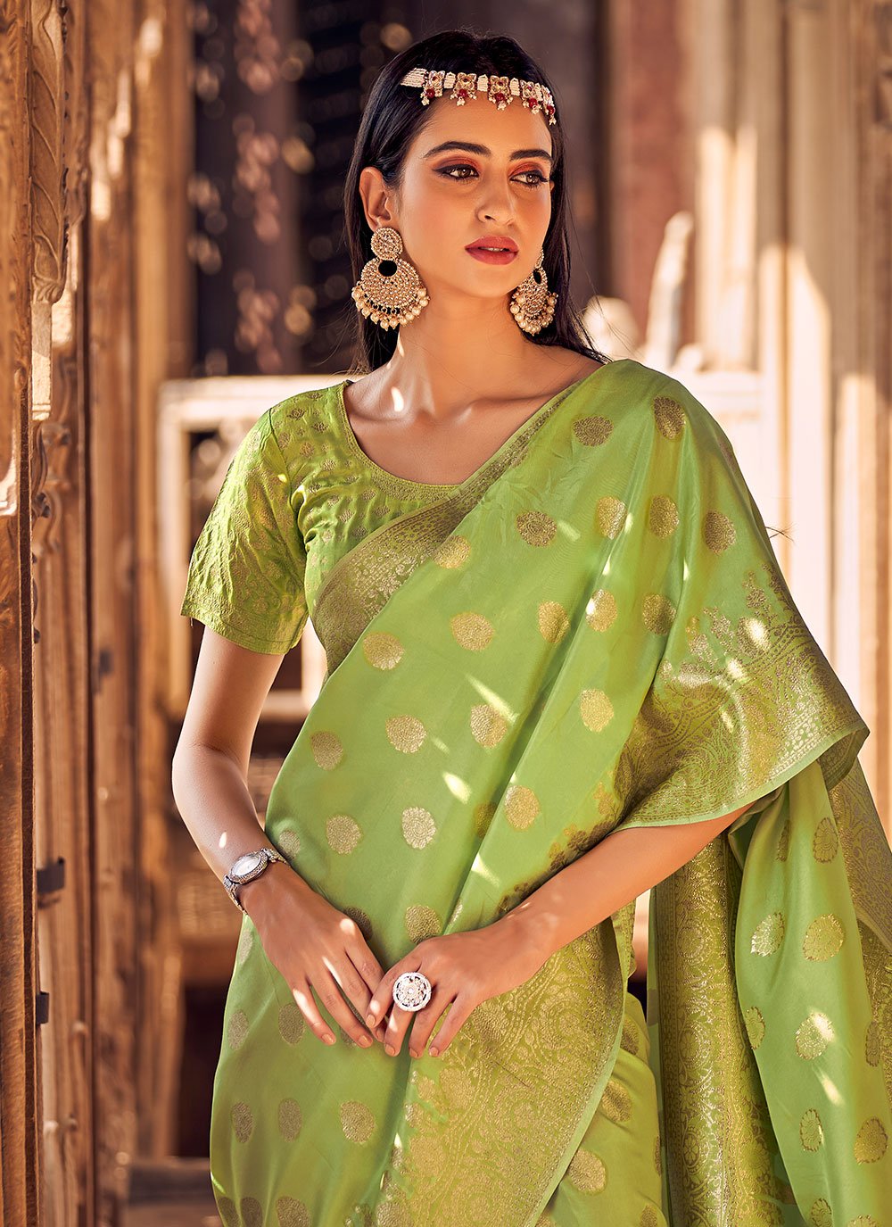 Classic Silk Viscose Green Weaving Saree