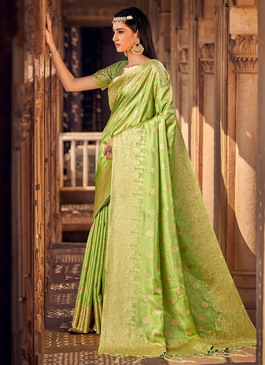 Classic Silk Viscose Green Weaving Saree