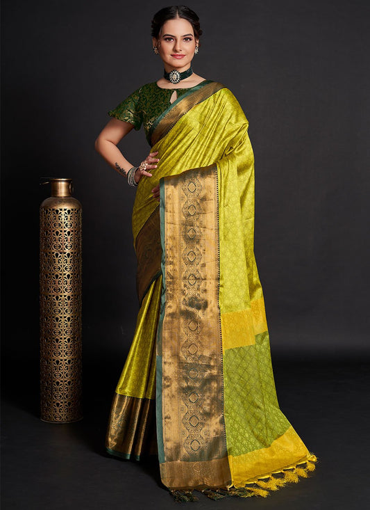 Classic Silk Green Weaving Saree