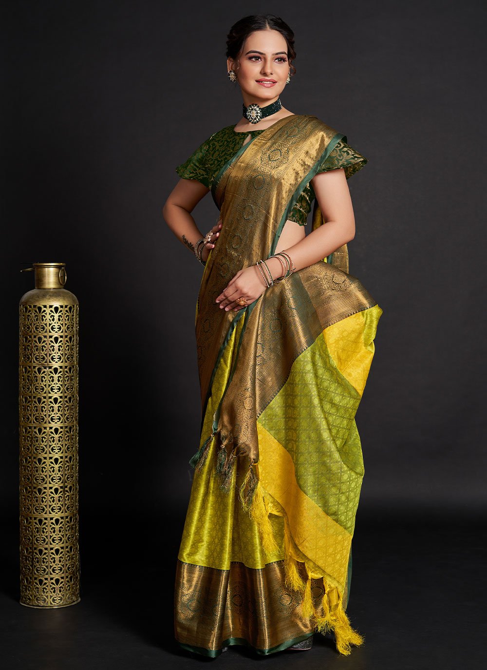 Classic Silk Green Weaving Saree