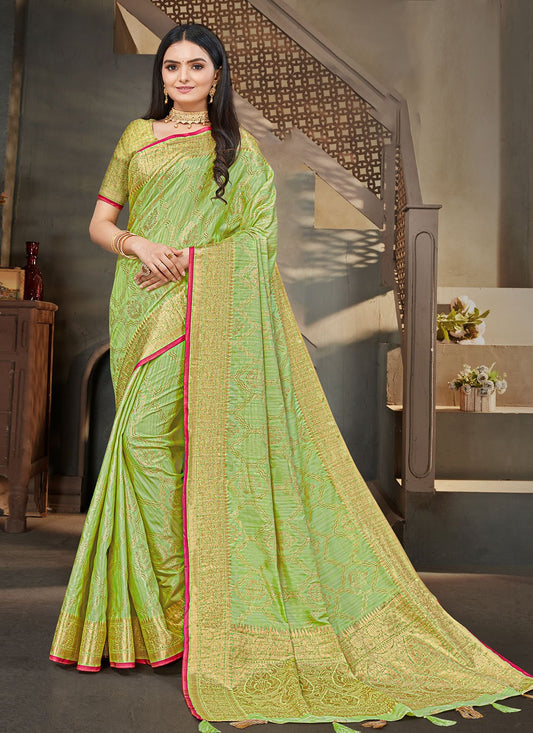 Silk Saree Silk Green Weaving Saree