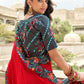 Contemporary Silk Grey Red Embroidered Saree