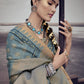 Trendy Saree Silk Grey Digital Print Saree