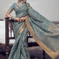 Trendy Saree Silk Grey Digital Print Saree