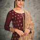 Trendy Suit Organza Silk Maroon Hand Work Salwar Kameez