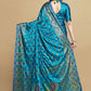 Classic Silk Aqua Blue Jacquard Work Saree