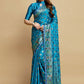 Classic Silk Aqua Blue Jacquard Work Saree