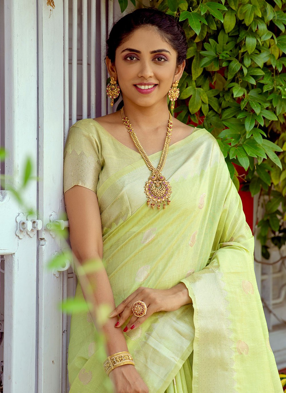 Contemporary Silk Green Booti Saree