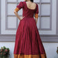 Gown Silk Maroon Jacquard Work Gown