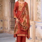 Salwar Suit Silk Rust Jacquard Work Salwar Kameez