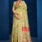 Traditional Saree Silk Green Kashmiri Saree