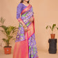 Contemporary Silk Lavender Digital Print Saree