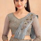 Lehenga Style Saree Silk Grey Embroidered Saree
