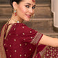 Contemporary Silk Maroon Embroidered Saree