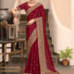 Contemporary Silk Maroon Embroidered Saree