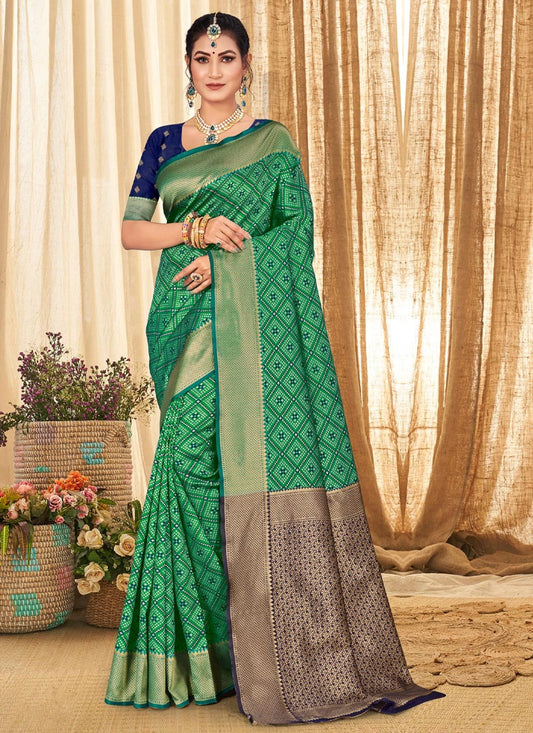 Casual Silk Green Weaving Saree