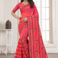 Trendy Saree Shimmer Silk Pink Embroidered Saree