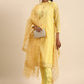 Straight Salwar Suit Silk Yellow Embroidered Salwar Kameez