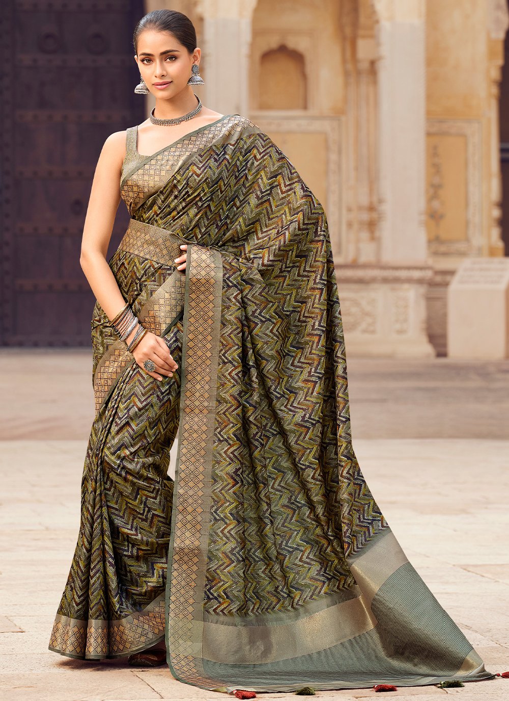 Classic Silk Multi Colour Digital Print Saree