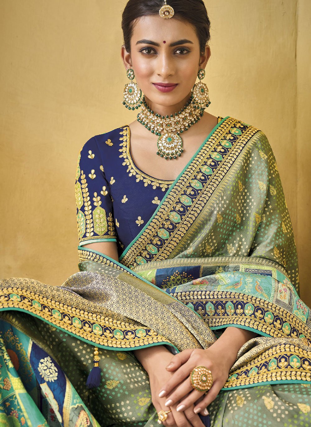 Contemporary Silk Multi Colour Embroidered Saree