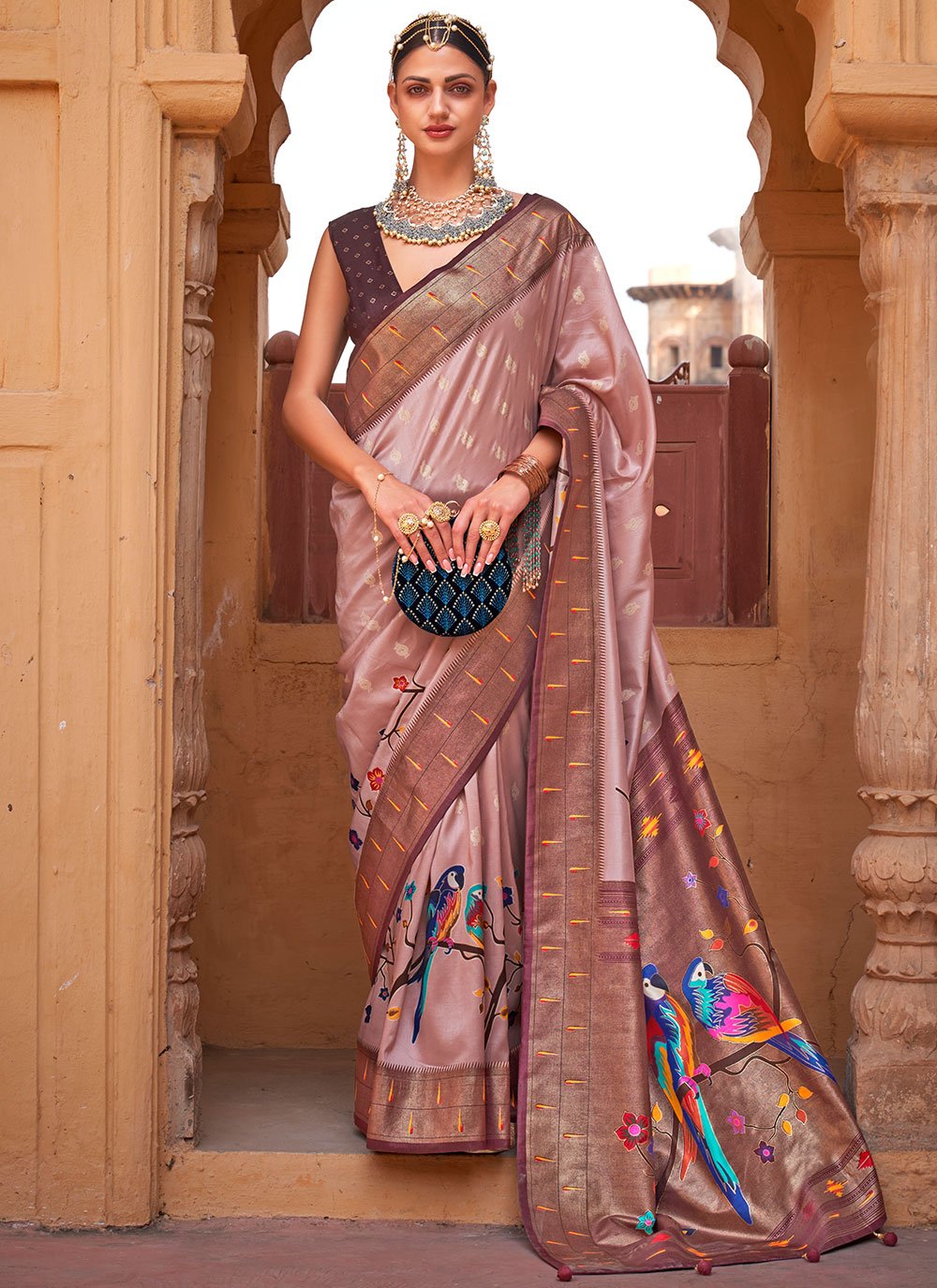 Contemporary Silk Multi Colour Lace Saree