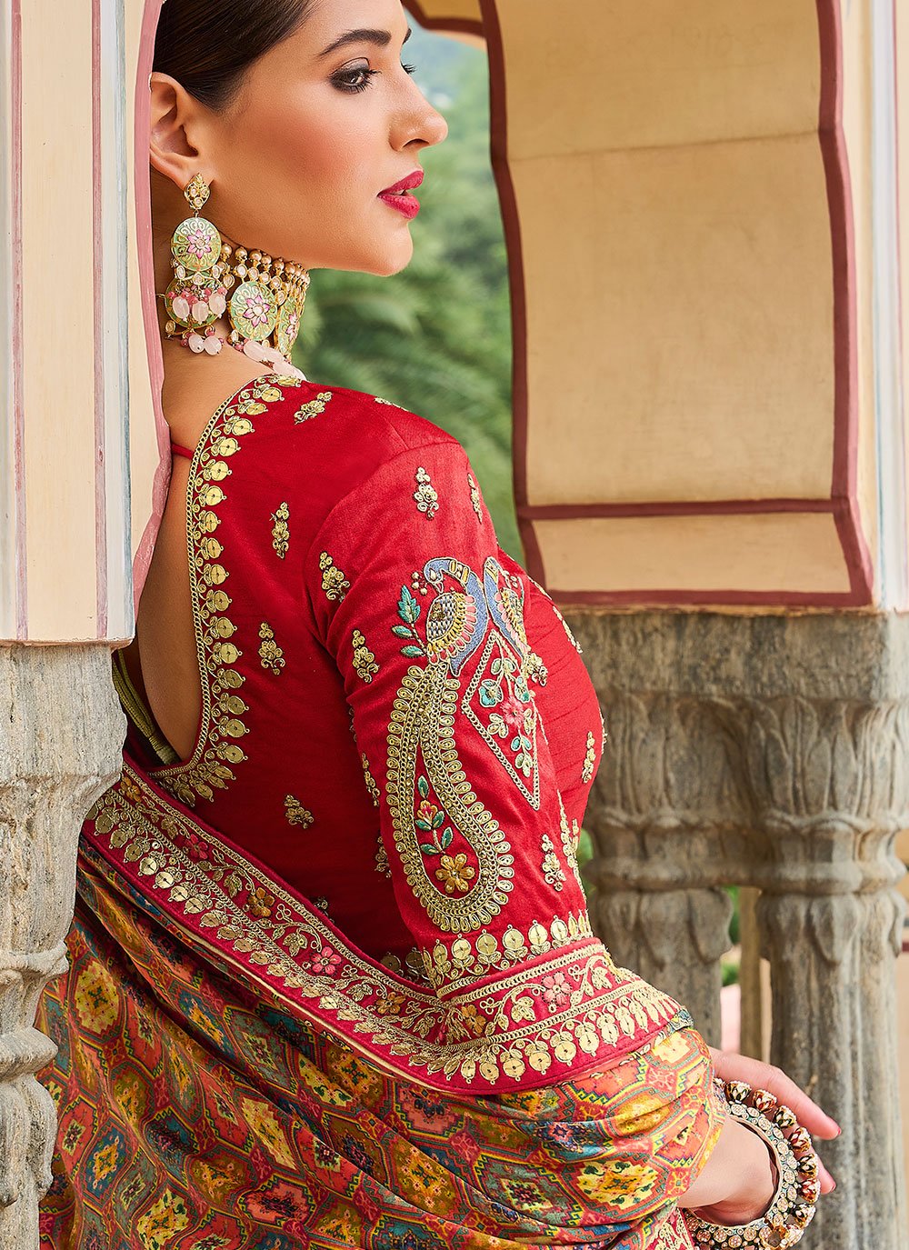 Lehenga Choli Silk Multi Colour Embroidered Lehenga Choli