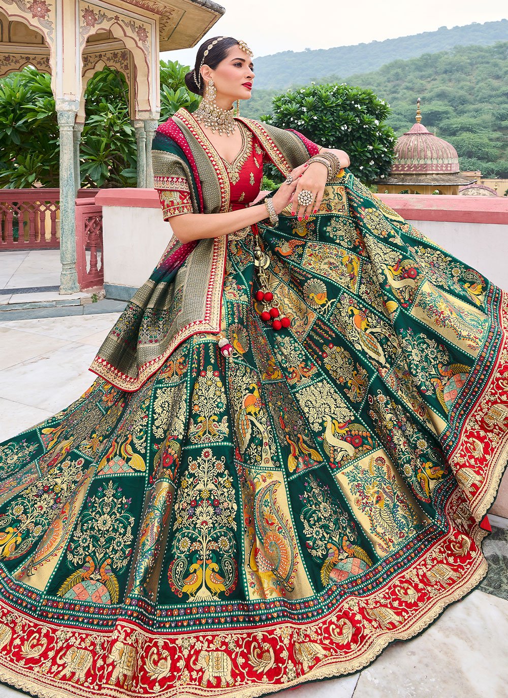 Lehenga Choli Silk Multi Colour Embroidered Lehenga Choli