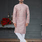 Kurta Pyjama Silk Multi Colour Digital Print Mens