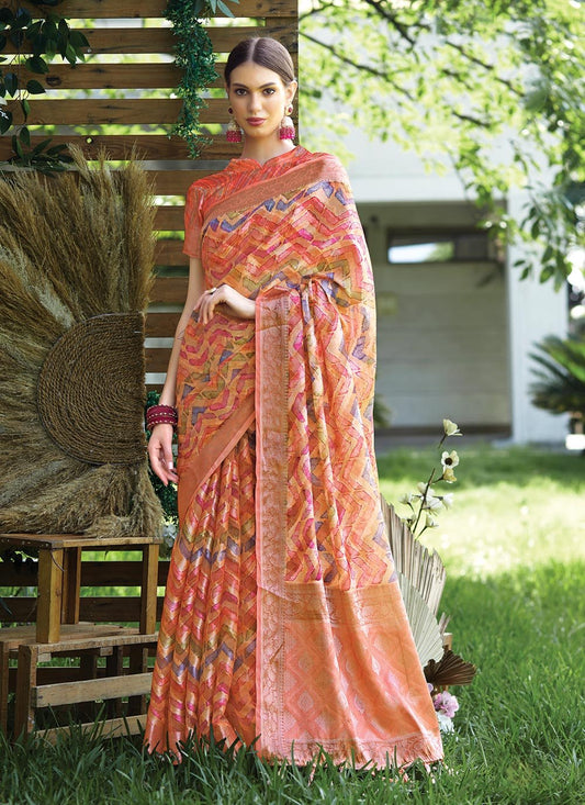 Trendy Saree Silk Multi Colour Print Saree