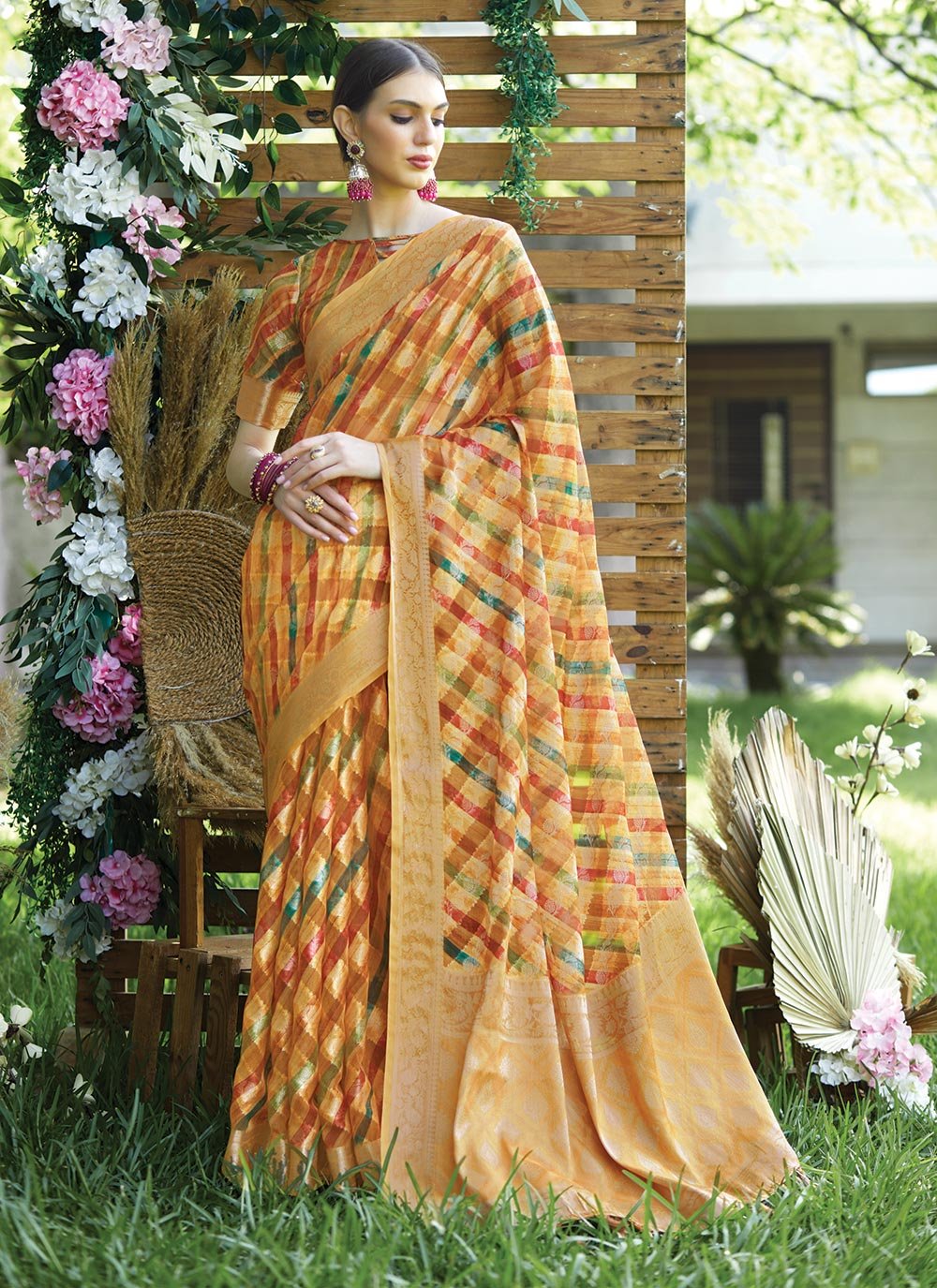 Trendy Saree Silk Multi Colour Print Saree