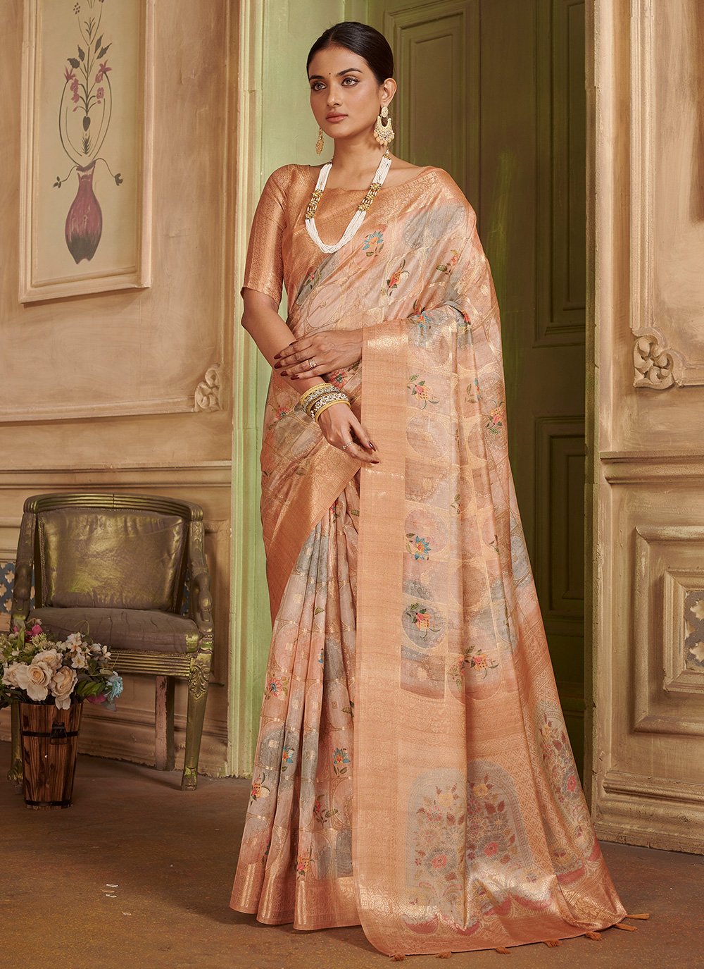 Classic Silk Multi Colour Digital Print Saree