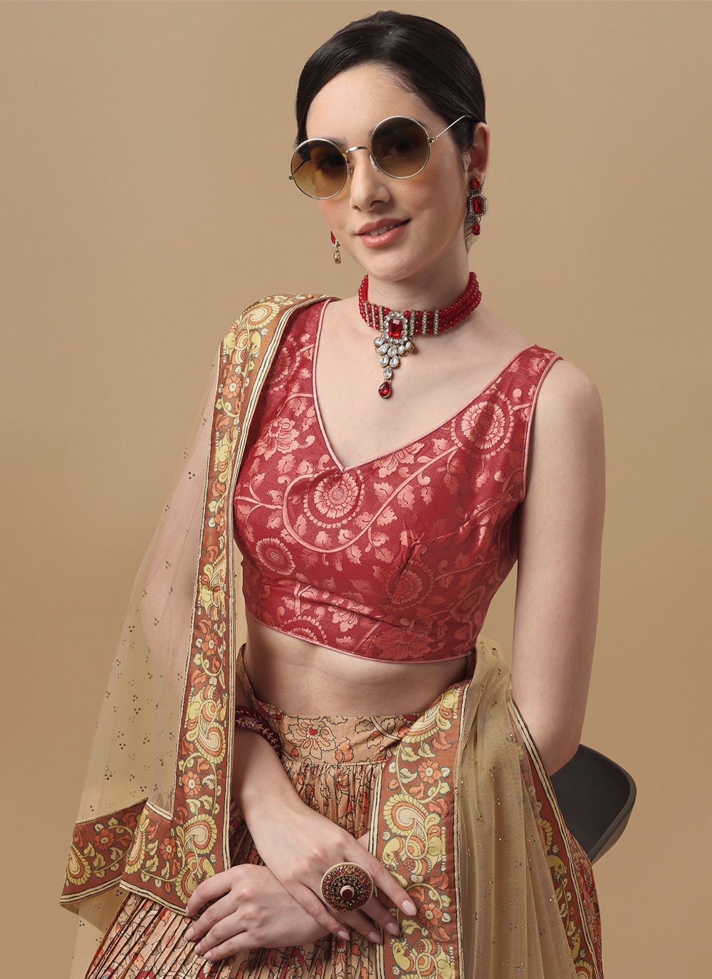 Lehenga Choli Silk Multi Colour Digital Print Lehenga Choli