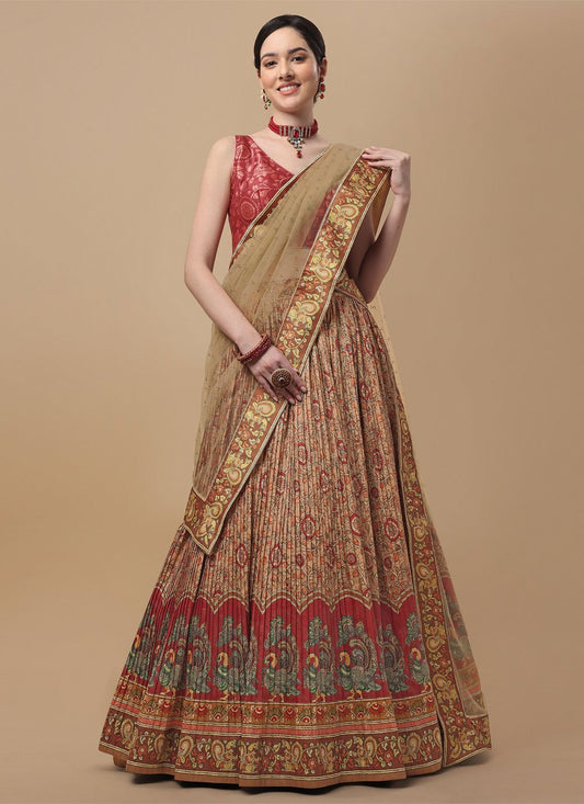 Lehenga Choli Silk Multi Colour Digital Print Lehenga Choli