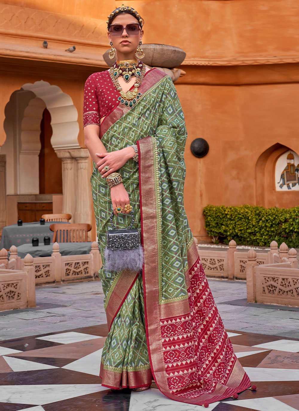 Trendy Saree Silk Multi Colour Foil Print Saree