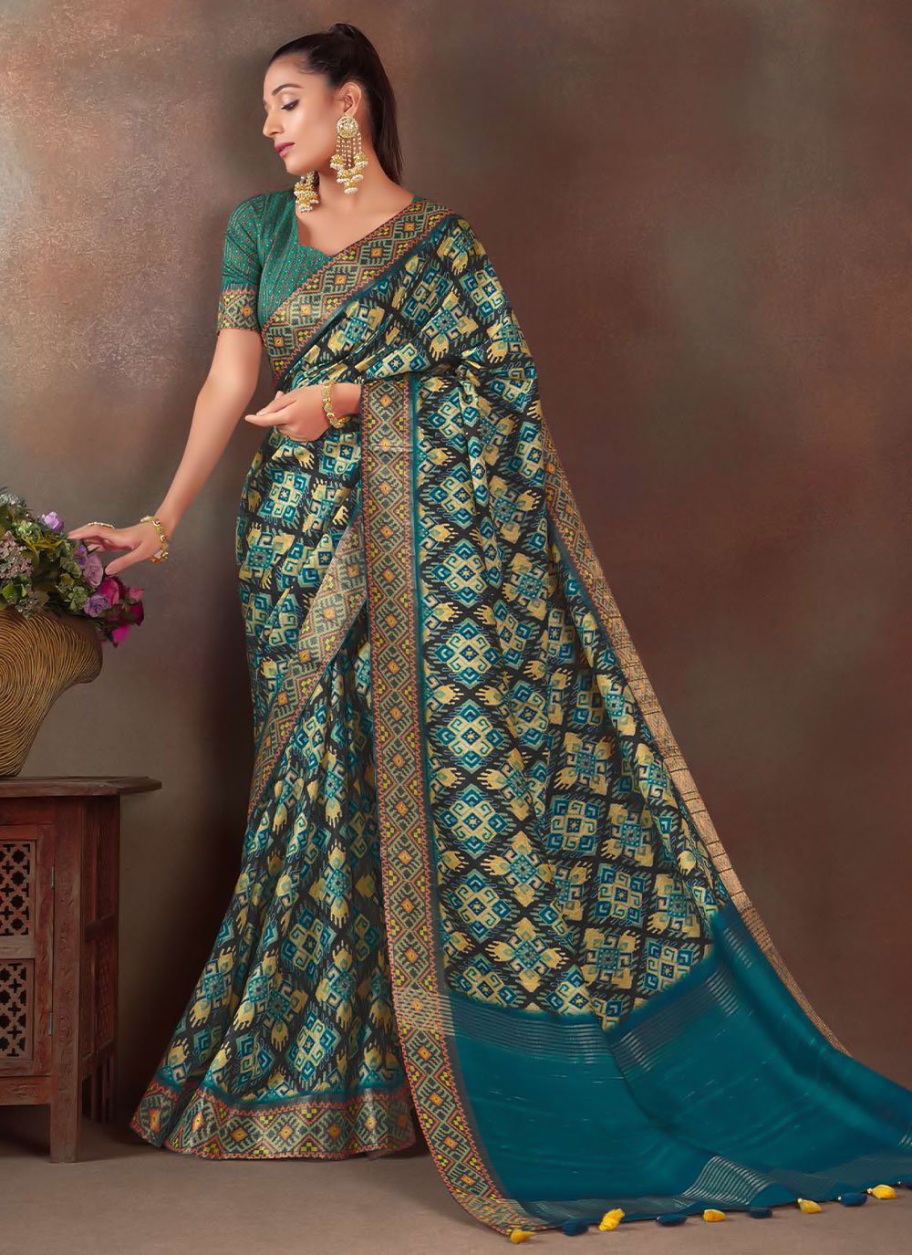 Classic Silk Multi Colour Weaving Saree