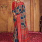Contemporary Silk Multi Colour Foil Print Saree