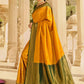 Contemporary Silk Mustard Patch Border Saree