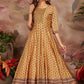 Gown Silk Mustard Digital Print Gown