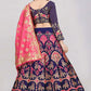 Lehenga Choli Banarasi Jacquard Silk Blue Jacquard Work Lehenga Choli