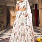 Readymade Lehenga Choli Silk Off White Embroidered Lehenga Choli