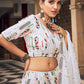 Readymade Lehenga Choli Silk Off White Embroidered Lehenga Choli