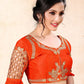 Designer Blouse Silk Orange Embroidered Blouse